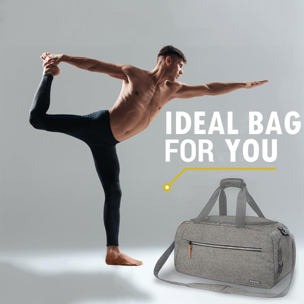 Gym Duffel Bag, Gym Bag with Waterproof Shoe Pouch, Weekend Travel Bag with a Water-Resistant Insulated Pocket